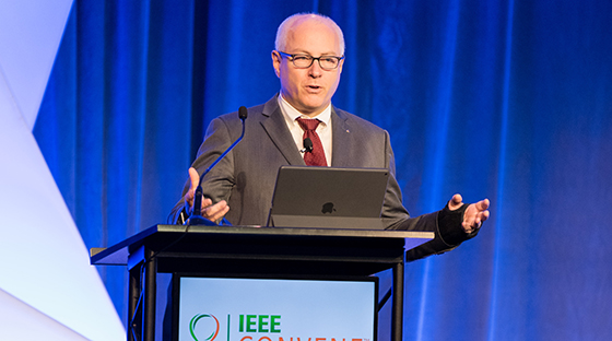 Steve Welby presenting at IEEE Convene